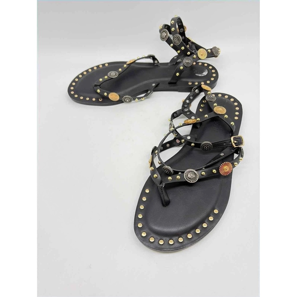 Steve Madden Black Strappy Gladiator Wrap Around Sandals Women's Size 9.5M - Picture 4 of 5
